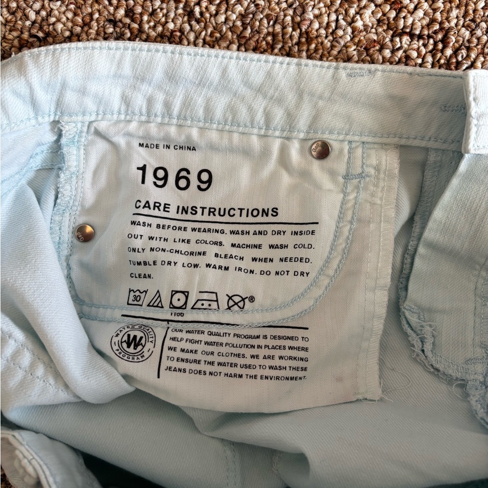 Light Blue Women's Denim Shorts - Picture 4 of 4